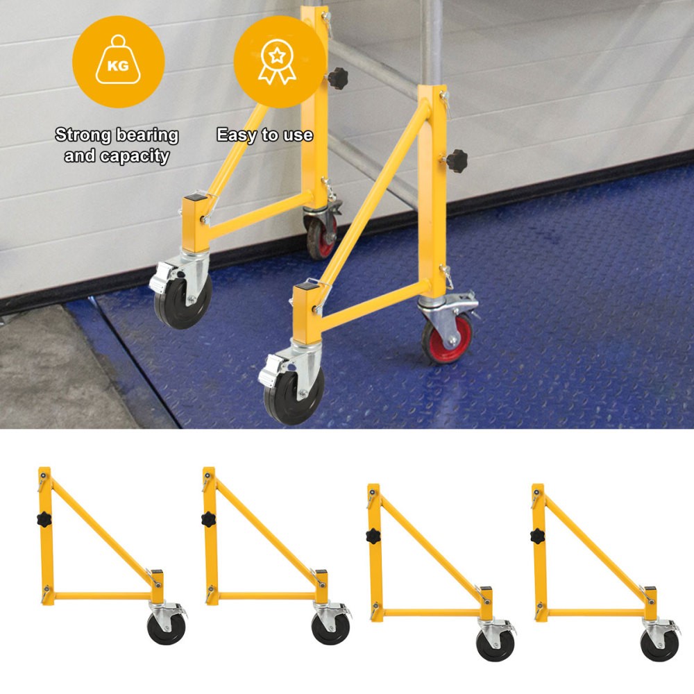 4Pcs 1000 Lb Load Carbon Steel Baker Scaffold Outriggers with Locking Casters
