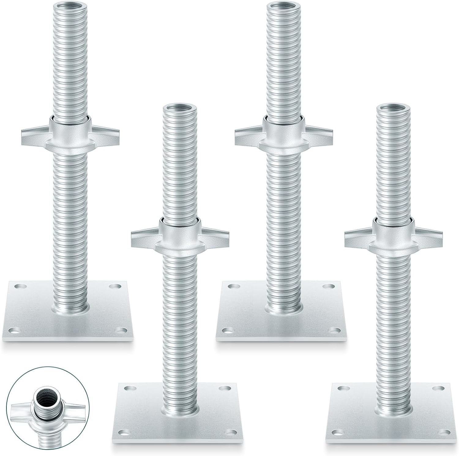 Durable 12 Inch Alloy Steel Leveling Jacks with Base Plate for Scaffolding