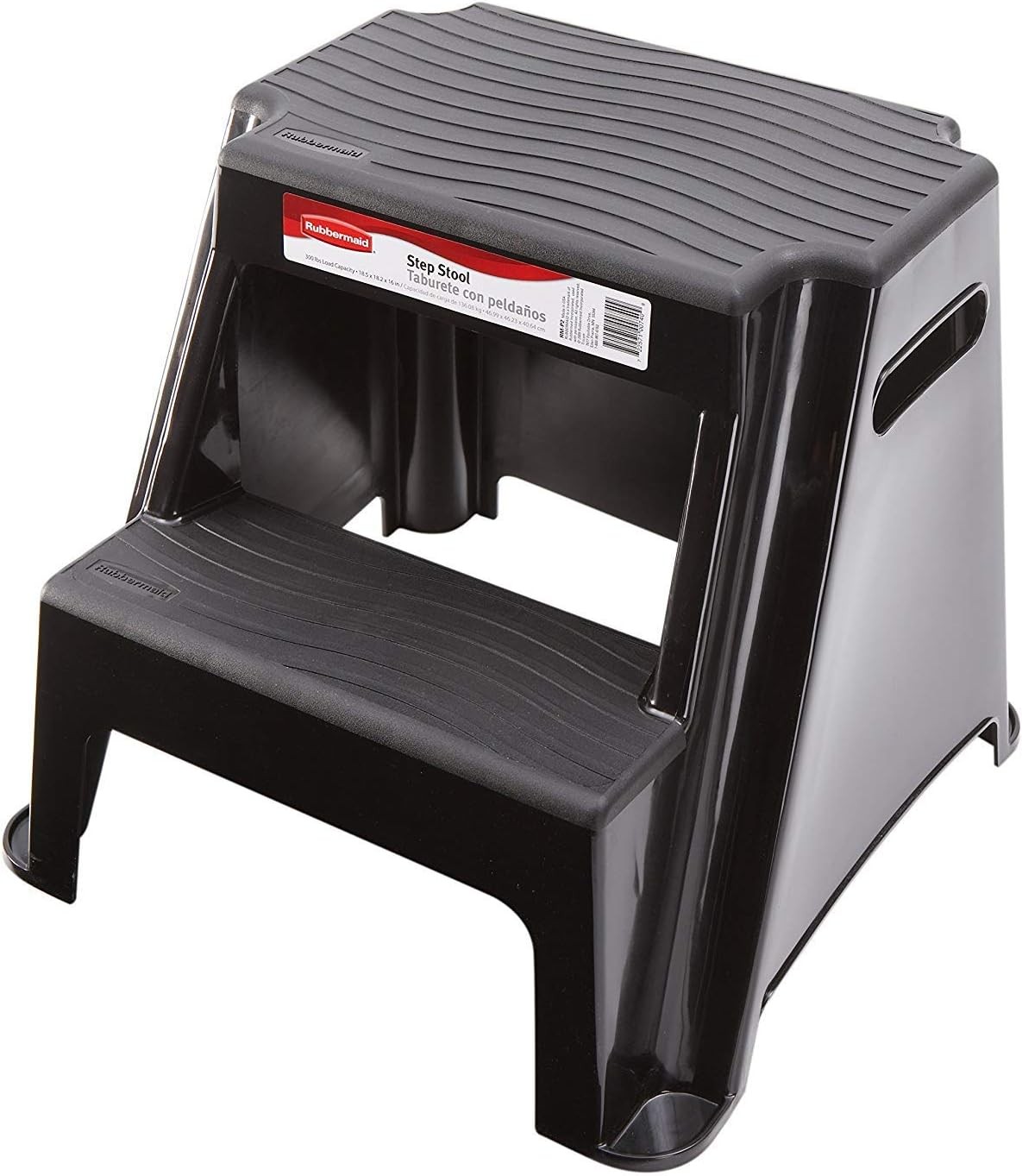 2-Step Molded Plastic Step Stool, Lightweight with Slip Resistant Treads