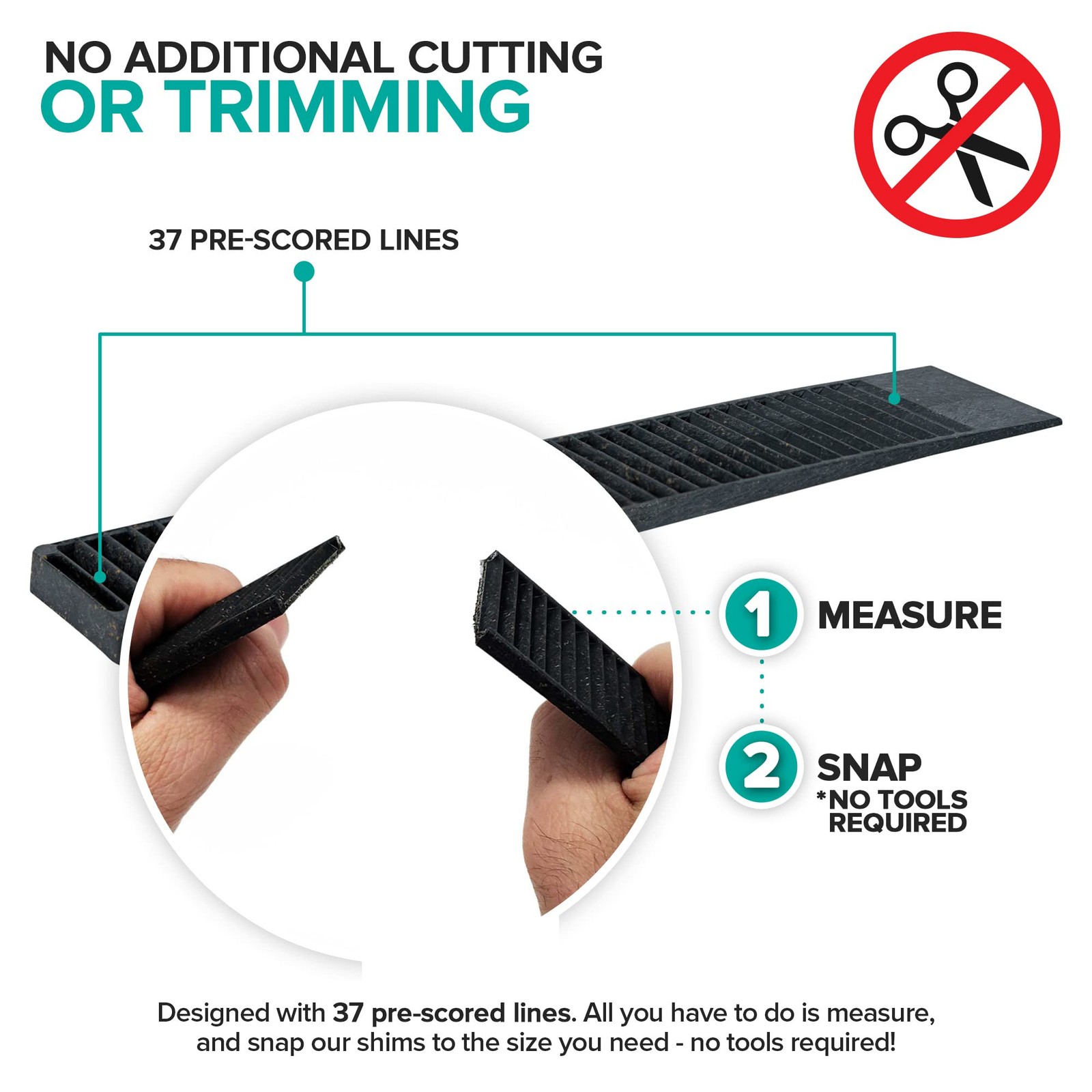 Composite Shims (24 7.75″ x 1.5″ x 0.25″ (Length x Width x Height), Black