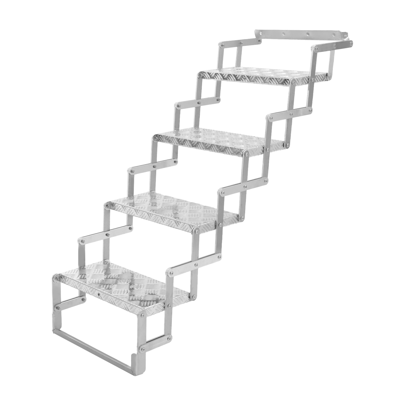 4-step Foldable Ladder Aluminum Alloy Scissor Stairs 110kg Load-bearing Capacity