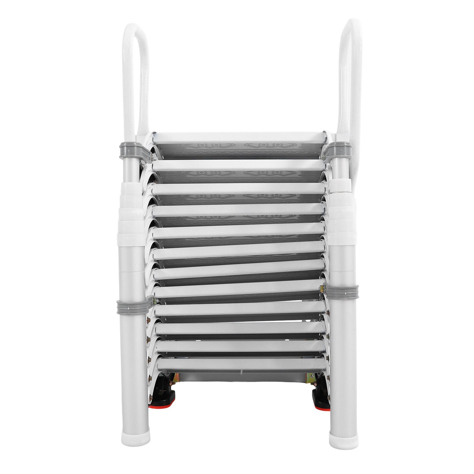 12 Steps Ladder Wall-Mounted Ladder w/Handrail Telescopic Ladder 661.39lbs