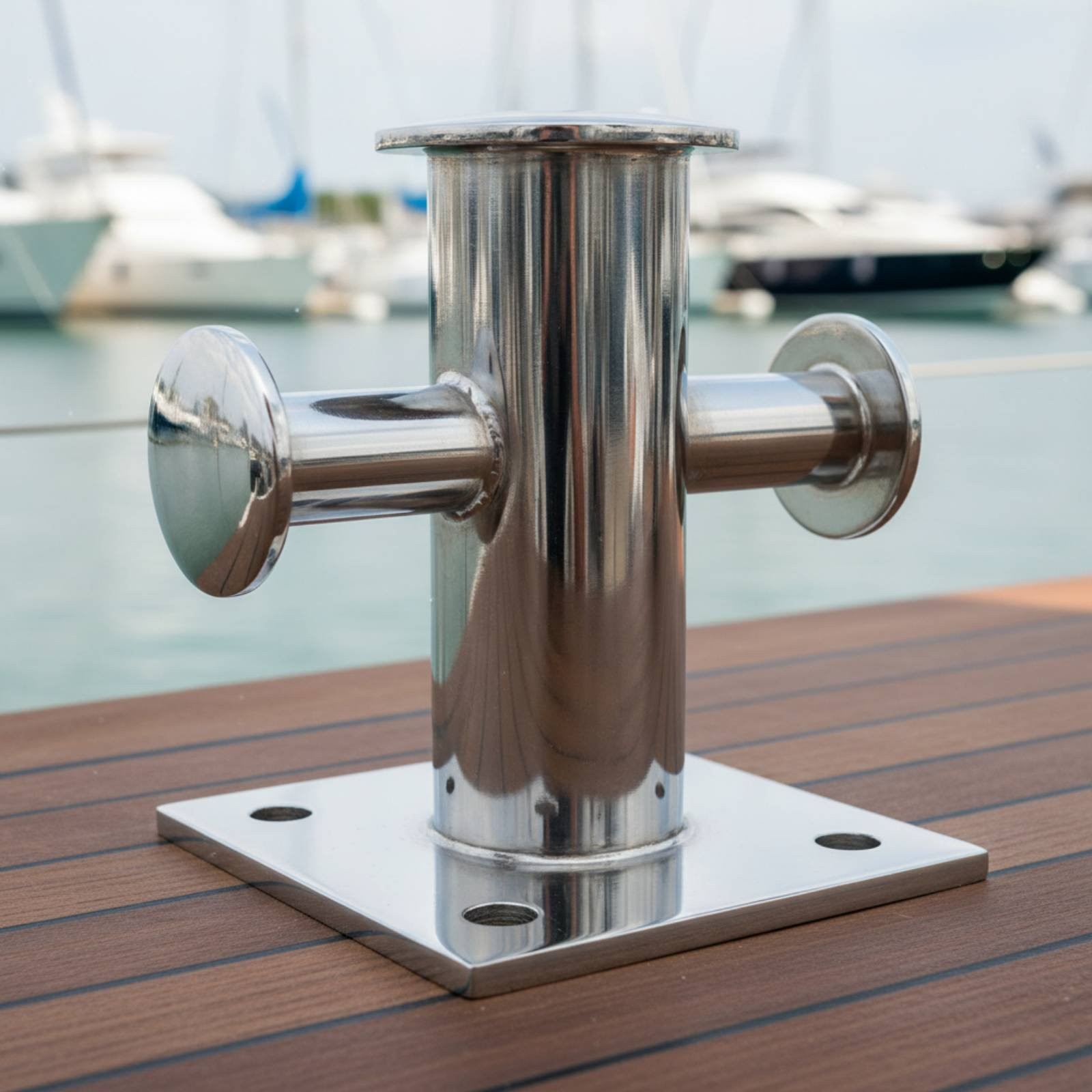 Cross Docking Bollard Polished Finish Stainless Steel Dock Bollard for Marina