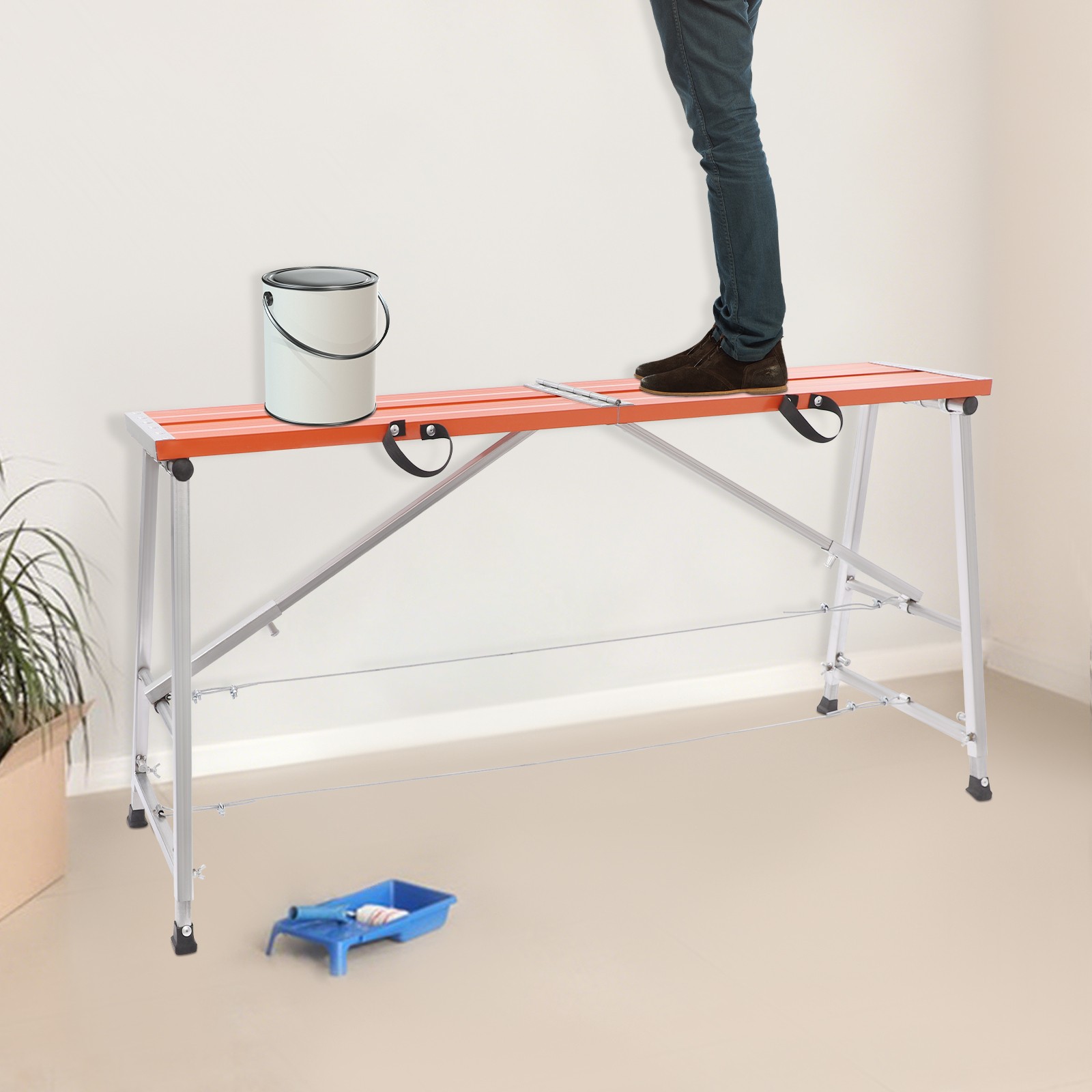 Scaffolding Platform Portable Scaffolding Ladder Folding Work Platform Adjustabl
