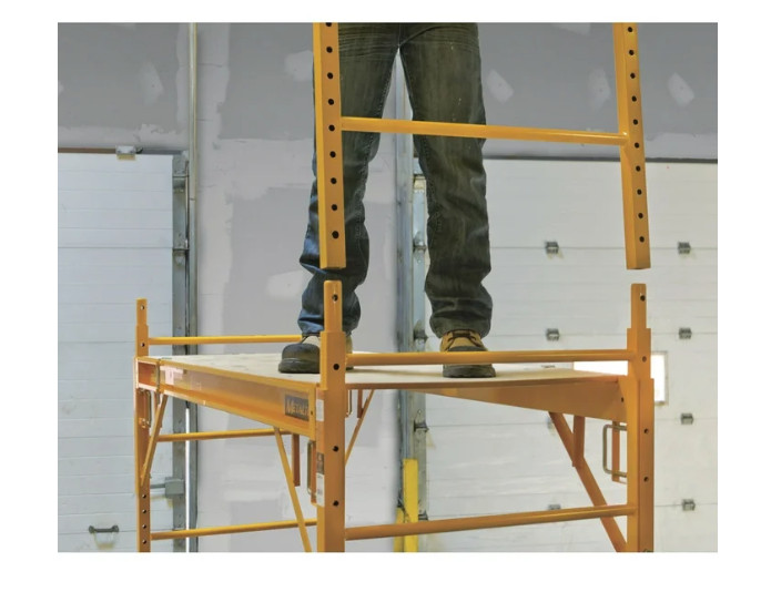 MetalTech 6 Foot Portable Jobsite Series Baker Scaffolding Locking Wheels Yellow
