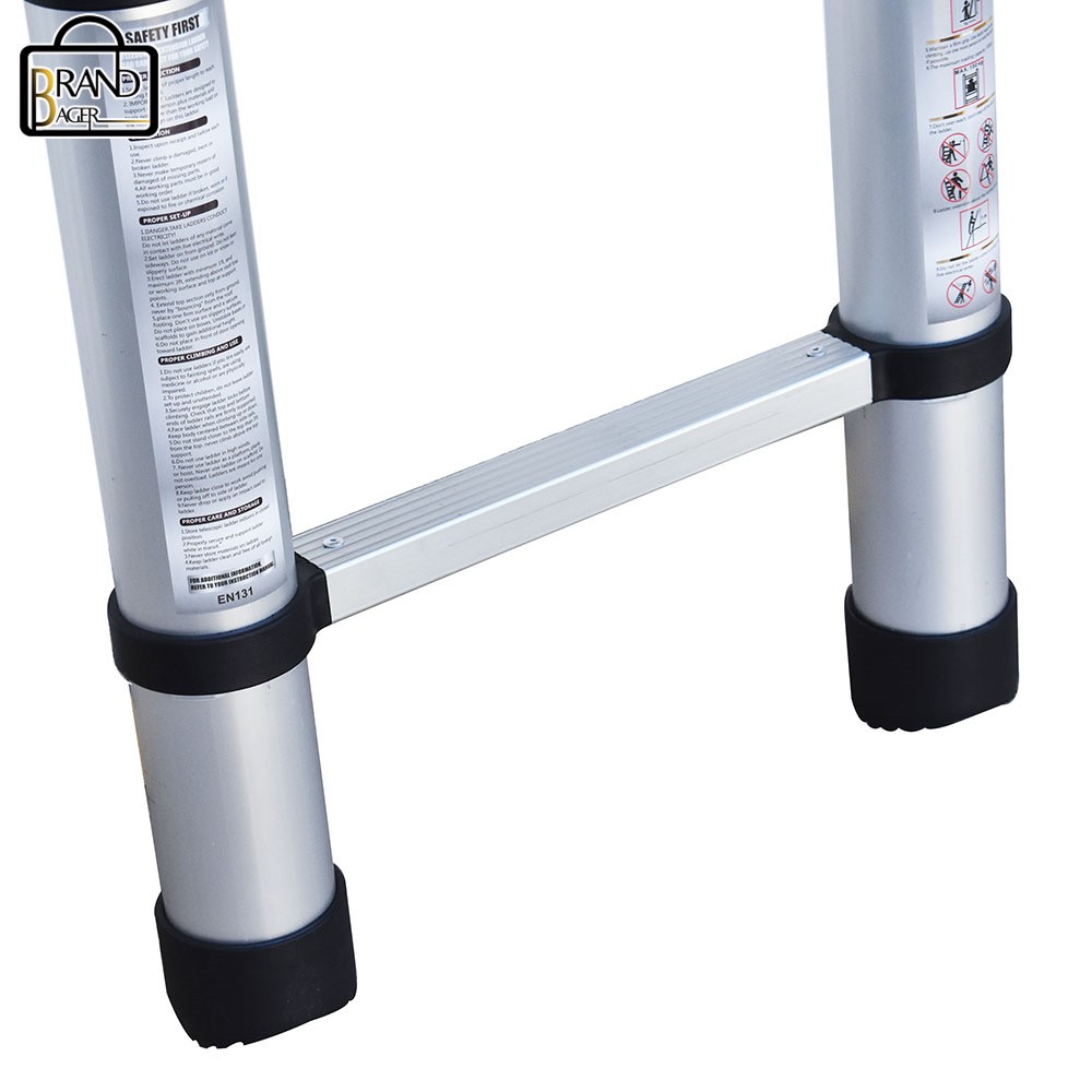 12.5 Feet 330Lbs Safe And Stable Extension Ladder Aluminum Folding Step Ladder
