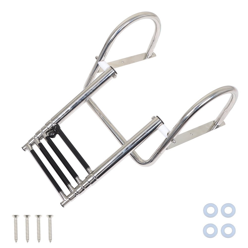 2/3/4/5 Steps Boarding Ladder Stainless Steel Telescoping Foldable Marine Ladder