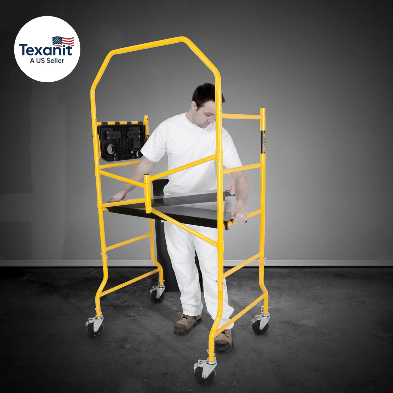 4 Ft Scaffolding Platform, Adjustable, Foldable and Rolling Scaffold Platform wi