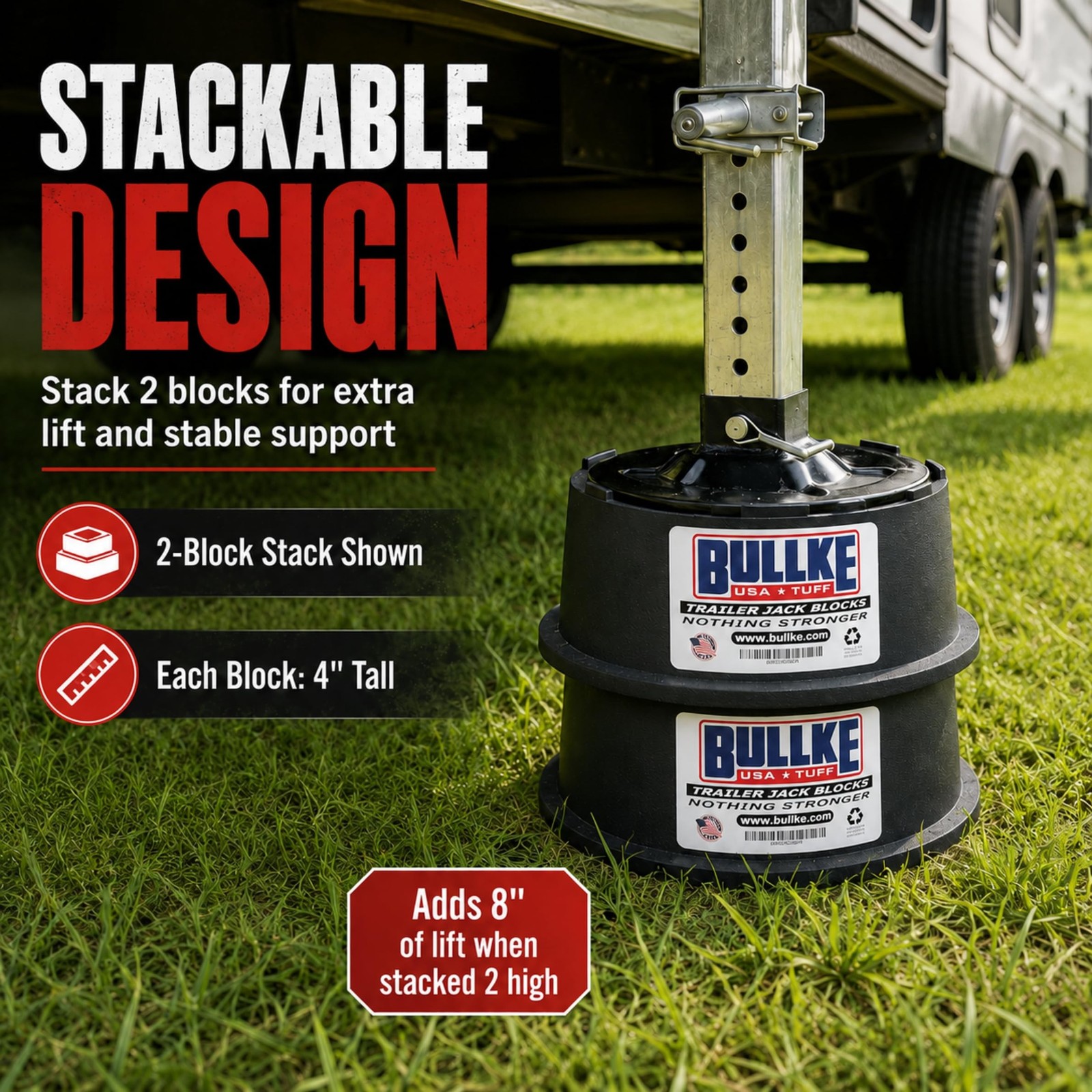 USA-Made Trailer Leveling Blocks – for RV and Camper,Heavy Duty Jack Pads, St…
