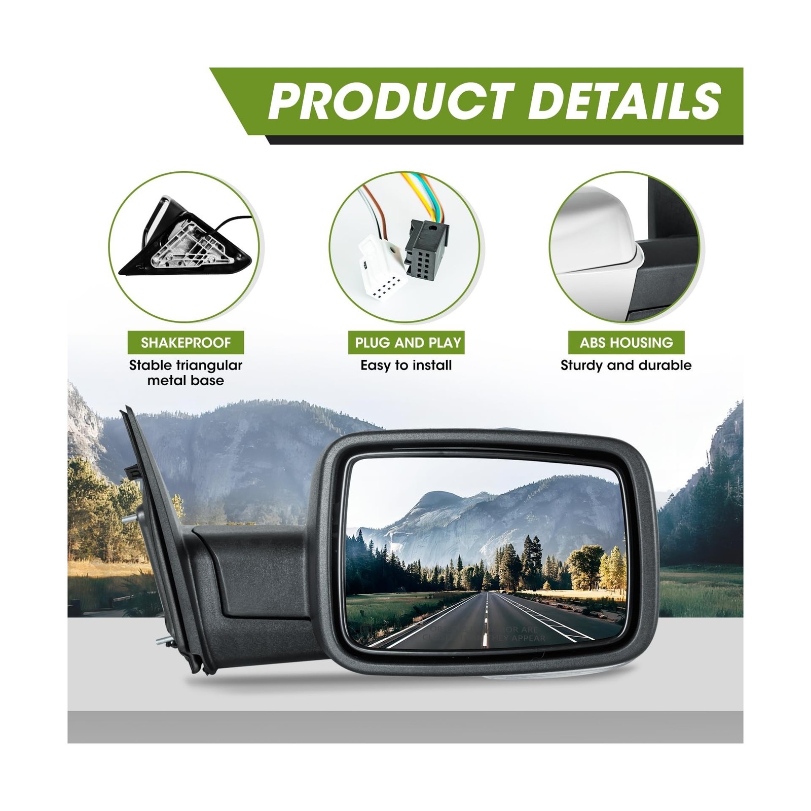 Side Mirrors Power Folding for Dodge Ram 1500 2009-2018, Ram 2500 3500 2010-2…
