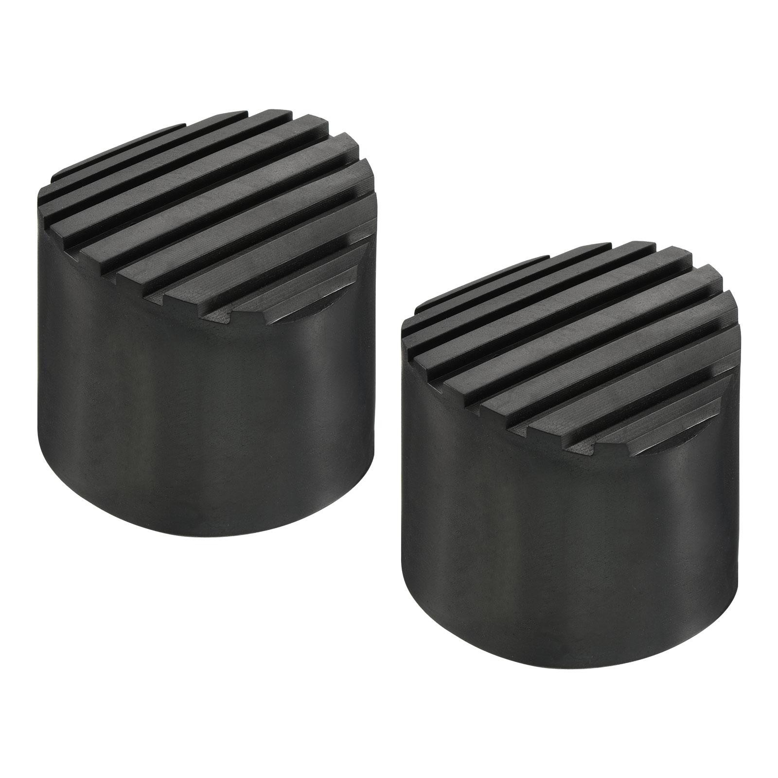 2Pcs 60mm ID Rubber Telescopic Ladder Non-Slip Feet Mat Pad Cover Cushion Black