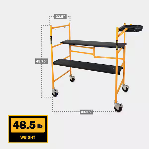 Jobsite Series Baker 4.1 ft. H x 3.4 ft. W x 1.8 ft. D Mini Scaffold Platform wi