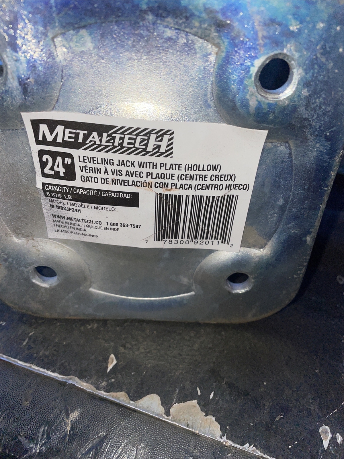 Metaltech M-MBSJP24H Adjustable Leveling Jack w/Base Plate, PK 4