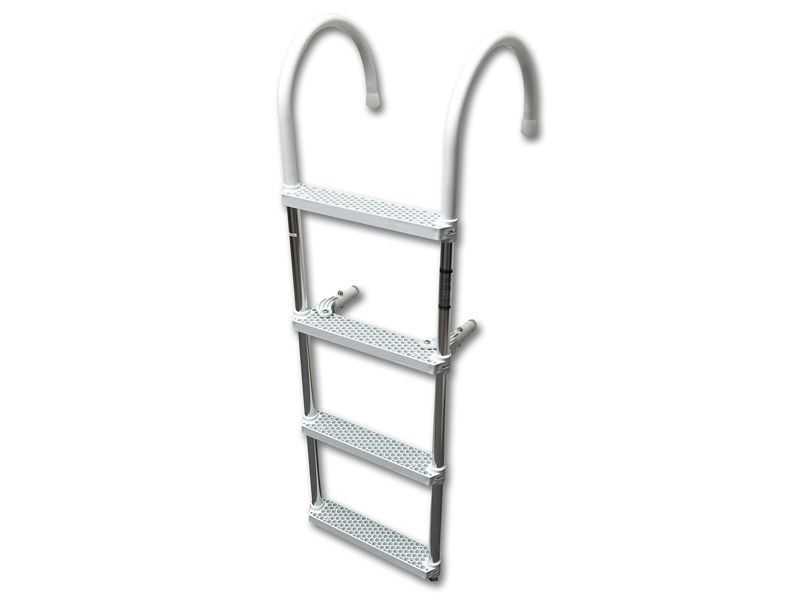 Marine Boat Aluminum White POLYETHYLENE Swim Boarding 4 Steps 46″x15″,