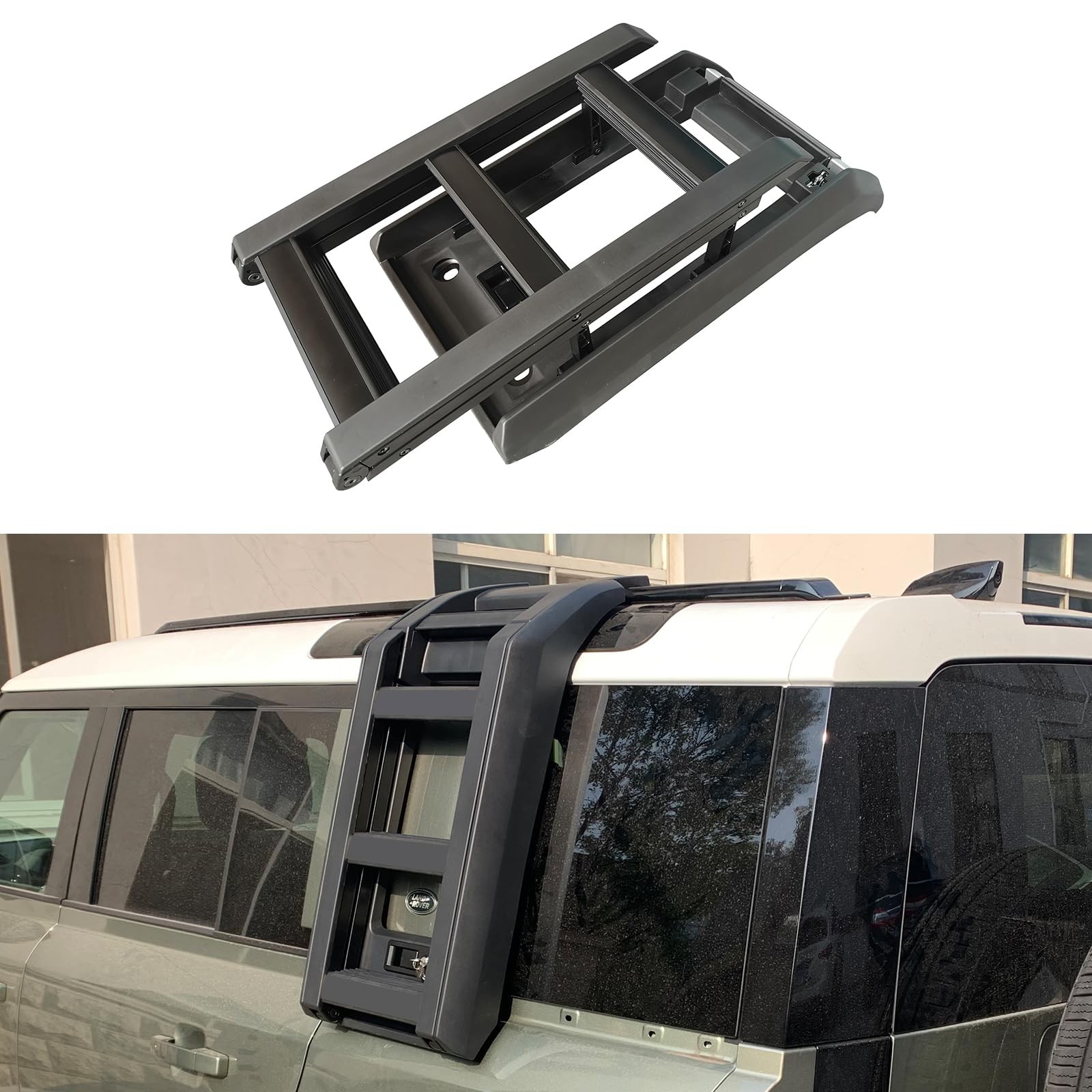 Left Side Ladder for Land Rover Defender 110 2020-2026 Aluminum Black