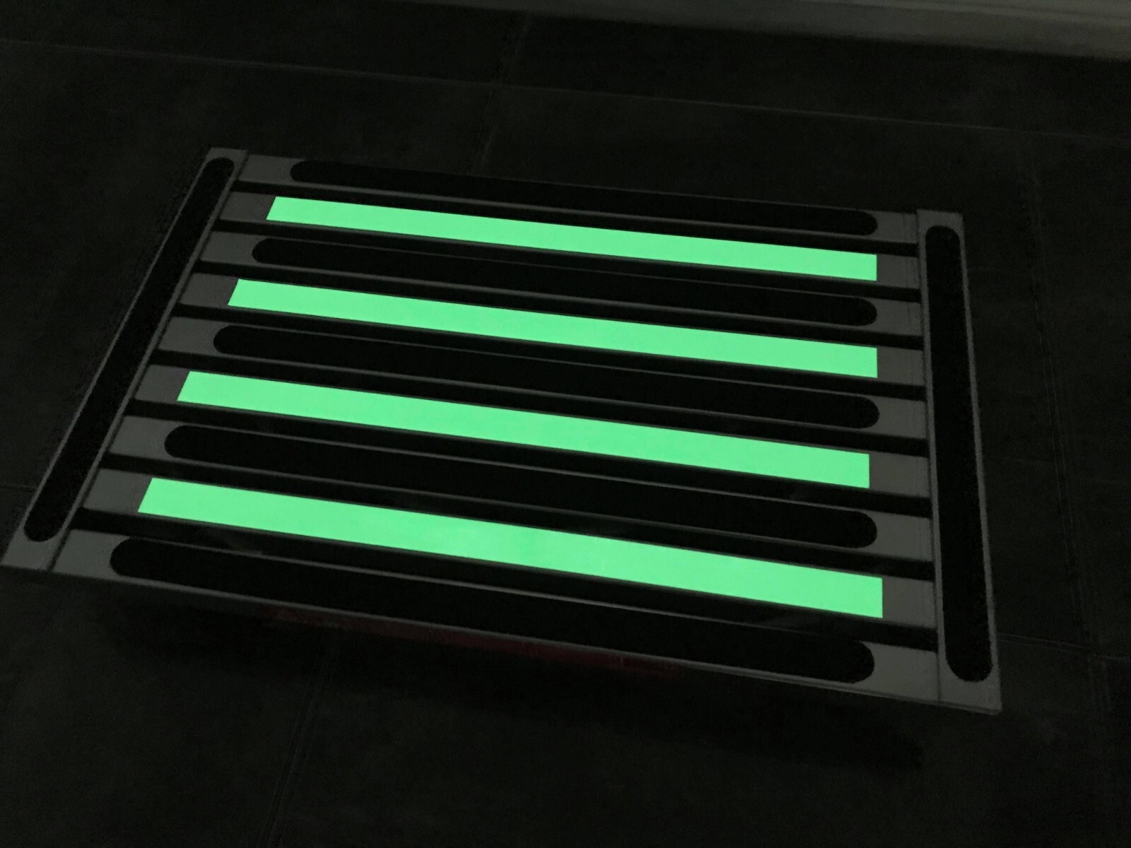 Caravan RV Lightweight Compact ILLUMINATING Folding Platform Step 22cm Black