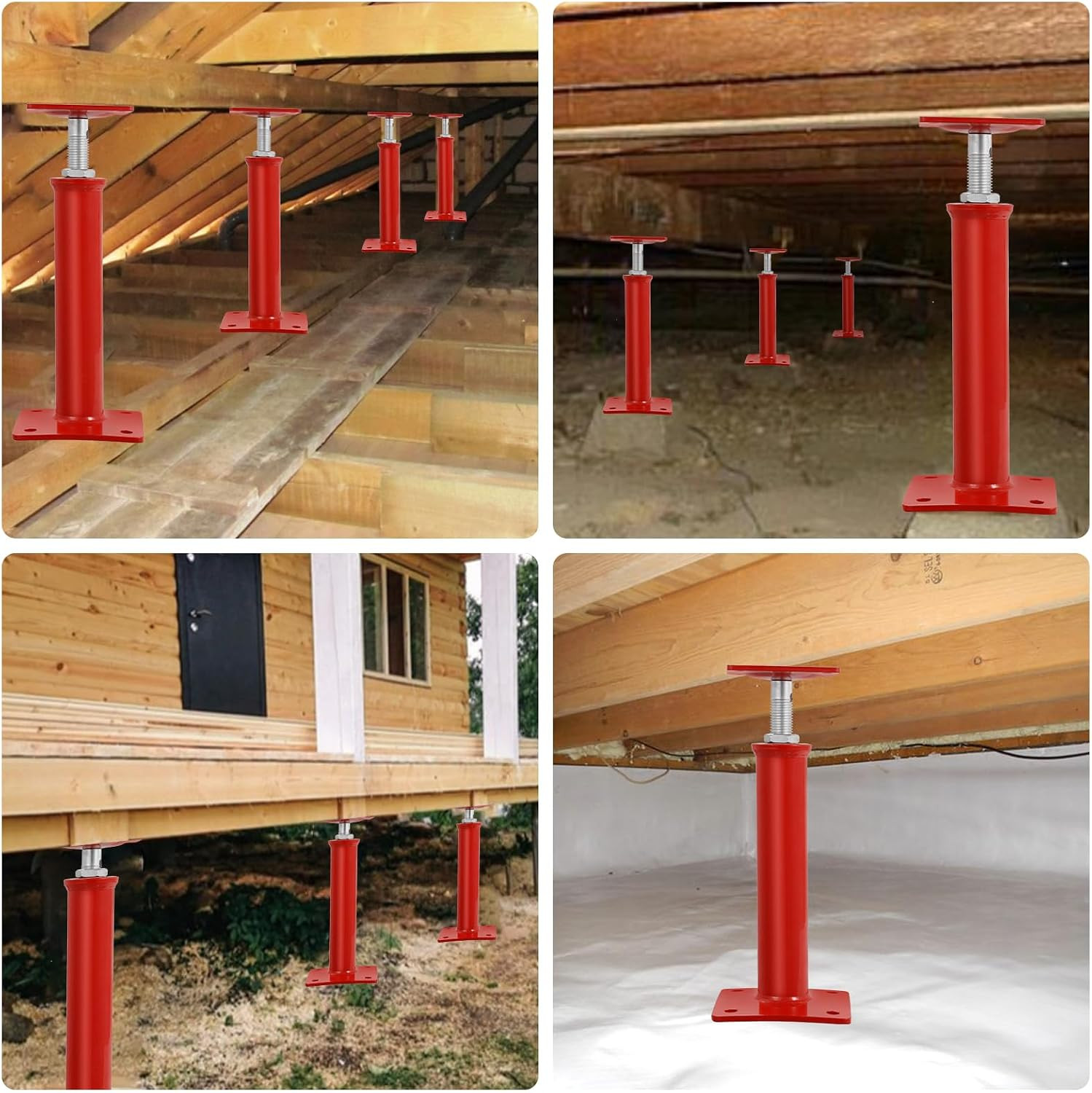 4 Pack House Jacks for Leveling 19”-36”Adjustable Support Jack | 17636LBS Max