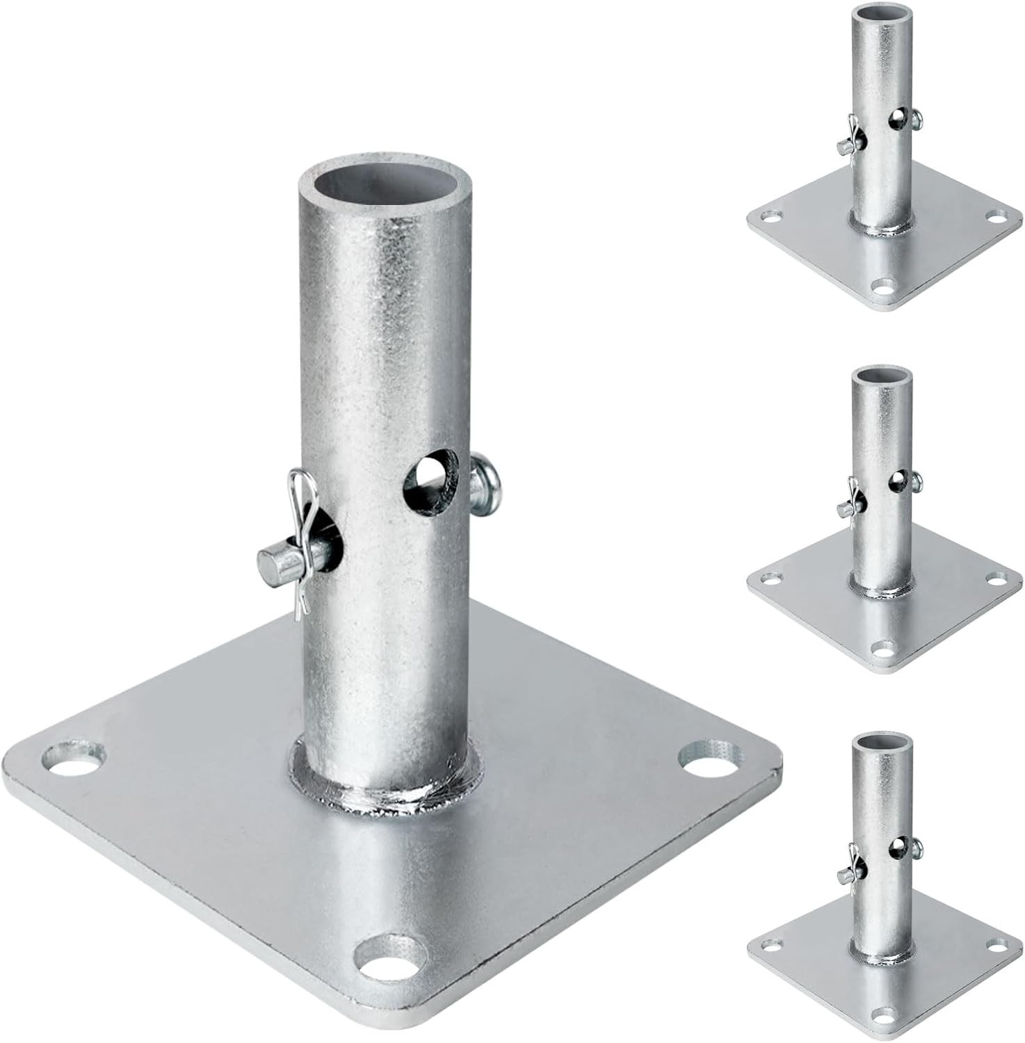4-Pack Reinforced Scaffold Base, Galvanized Scaffold Base Plates 4.75″ X 4.75″ X