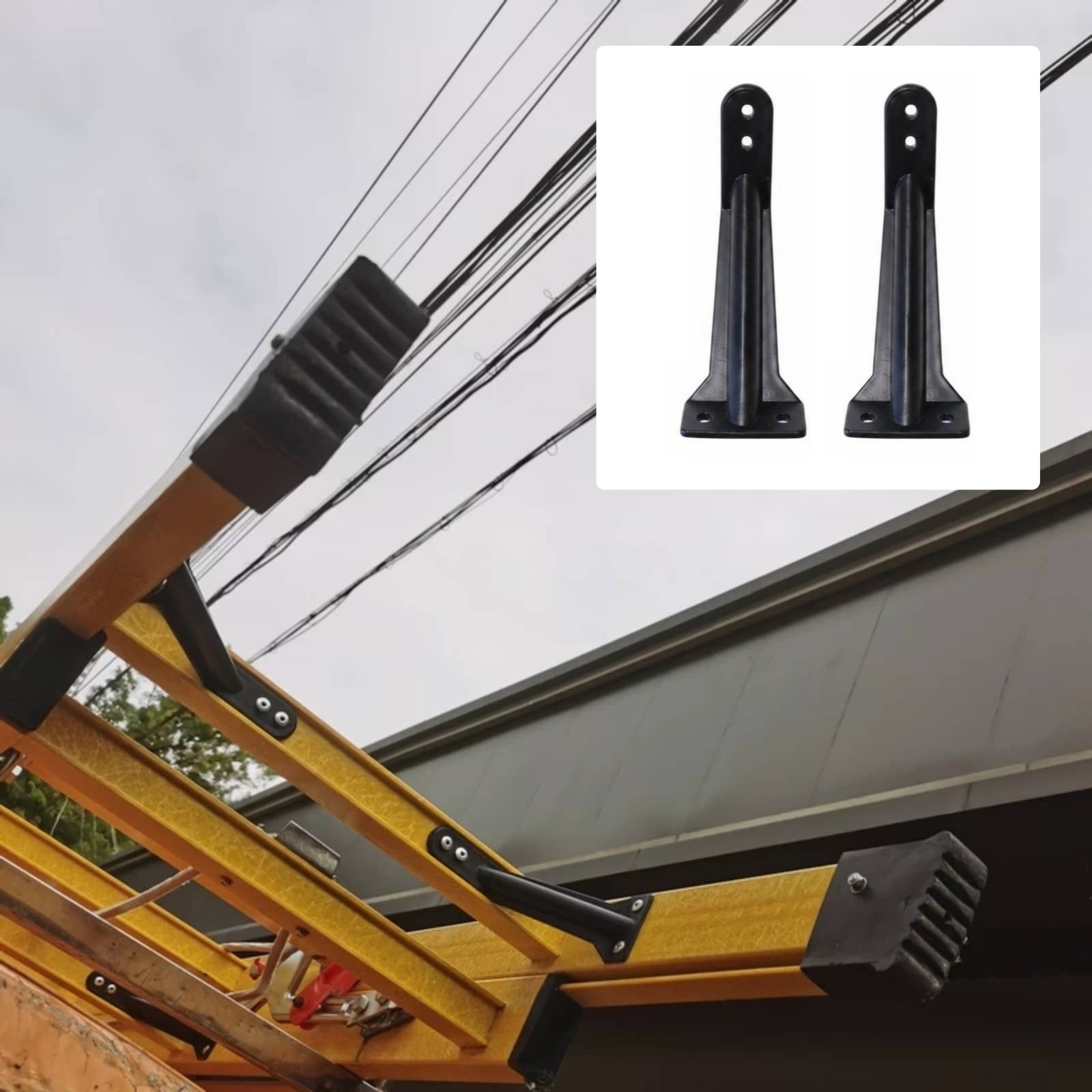 2 Pieces Ladder Reinforcement Bracket Mounting Holes Ladder Reinforcement