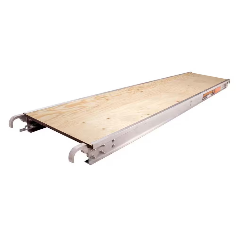 7 Ft. L X 19 In. W Aluminum Scaffold Platform with 5/8 In. Plywood Plank for Sta