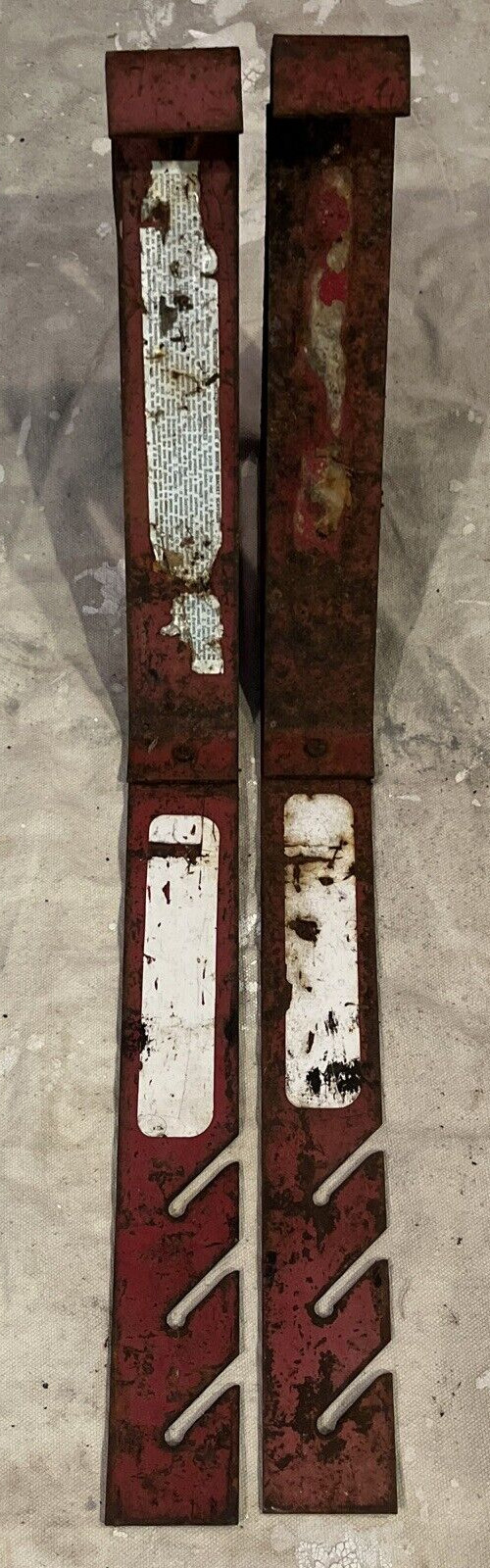 Qual-Craft Steel Fixed Roof Bracket Set of 2 Red Paint Missing No Label Redo