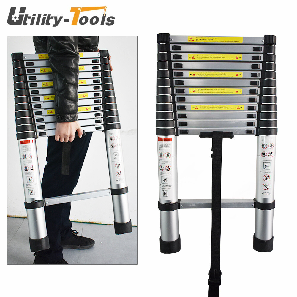 12.5 Feet 330 Lbs Aluminum Multi Purpose Extension Ladder Telescopic Ladder