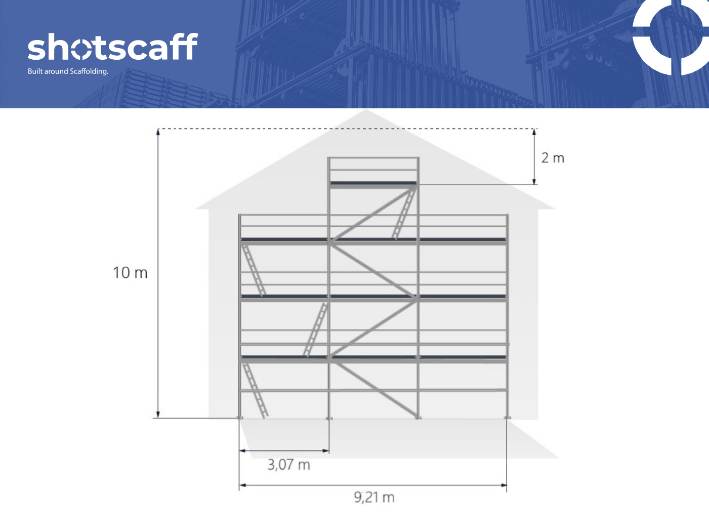 10x9m scaffolding gable scaffold Alu-scaff 73 aluminum scaffolding delivery 0€