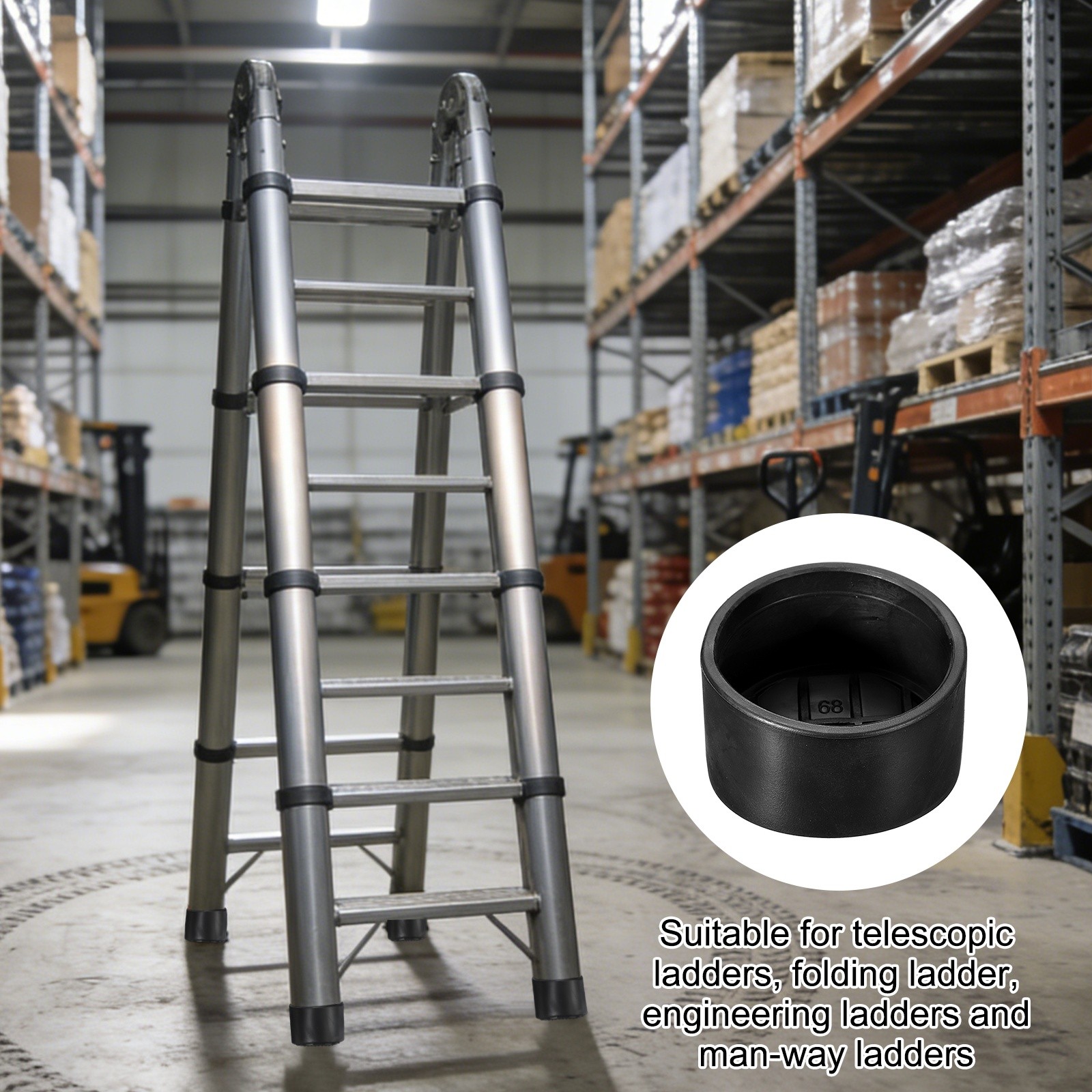 Ladder Non Slip Feet Mat (44mm ID), Rubber Round Step Ladder Foot