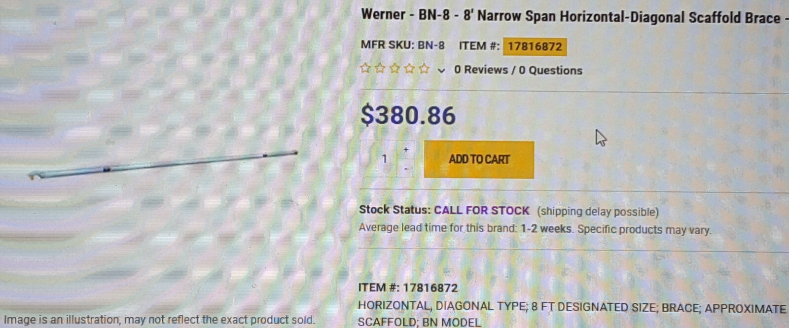 Used Werner Aluminum Scaffolding, being sold as one lot