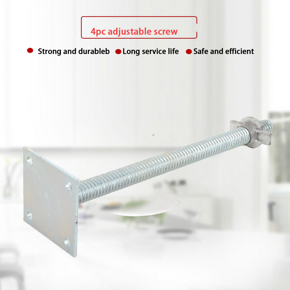 Adjustable Leveling Jacks 18″ Scaffolding Solid Screw Jack with Base Plate 4Pcs