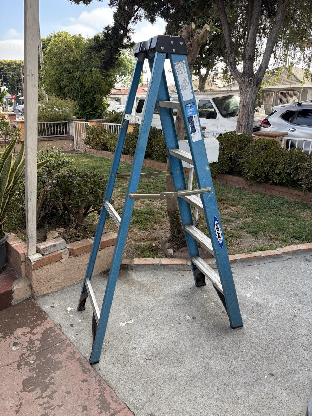 Werner Fiberglass Blue Folding Step Ladder – Werner Step Ladder Model