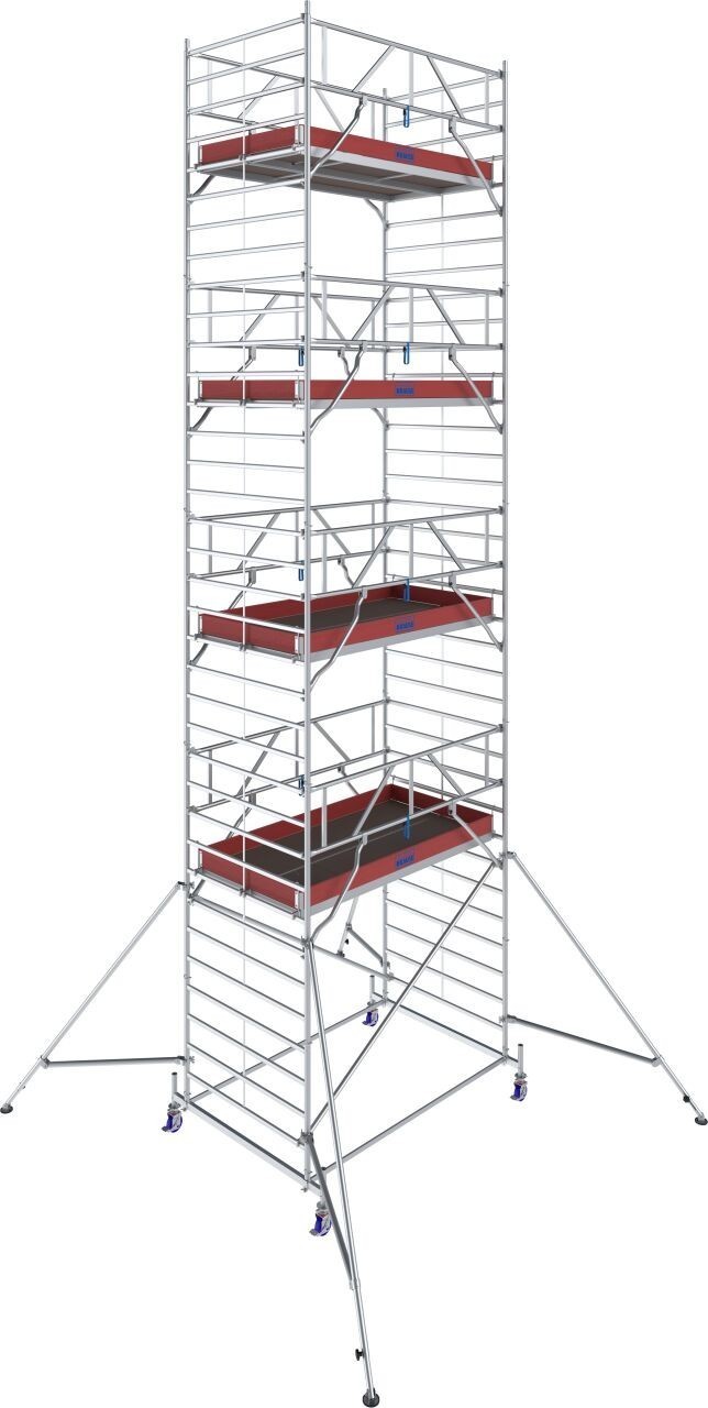 Aluminum scaffold tower, rolling scaffold KRAUSE STABILO 50 – working…