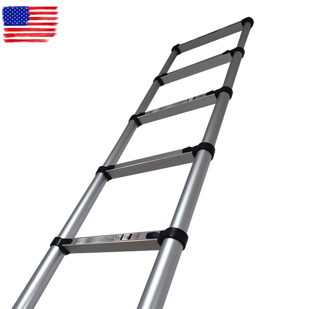 10.5/12.5/14.5FT Aluminum Non-Slip Telescoping Ladder Extension Ladders Folding