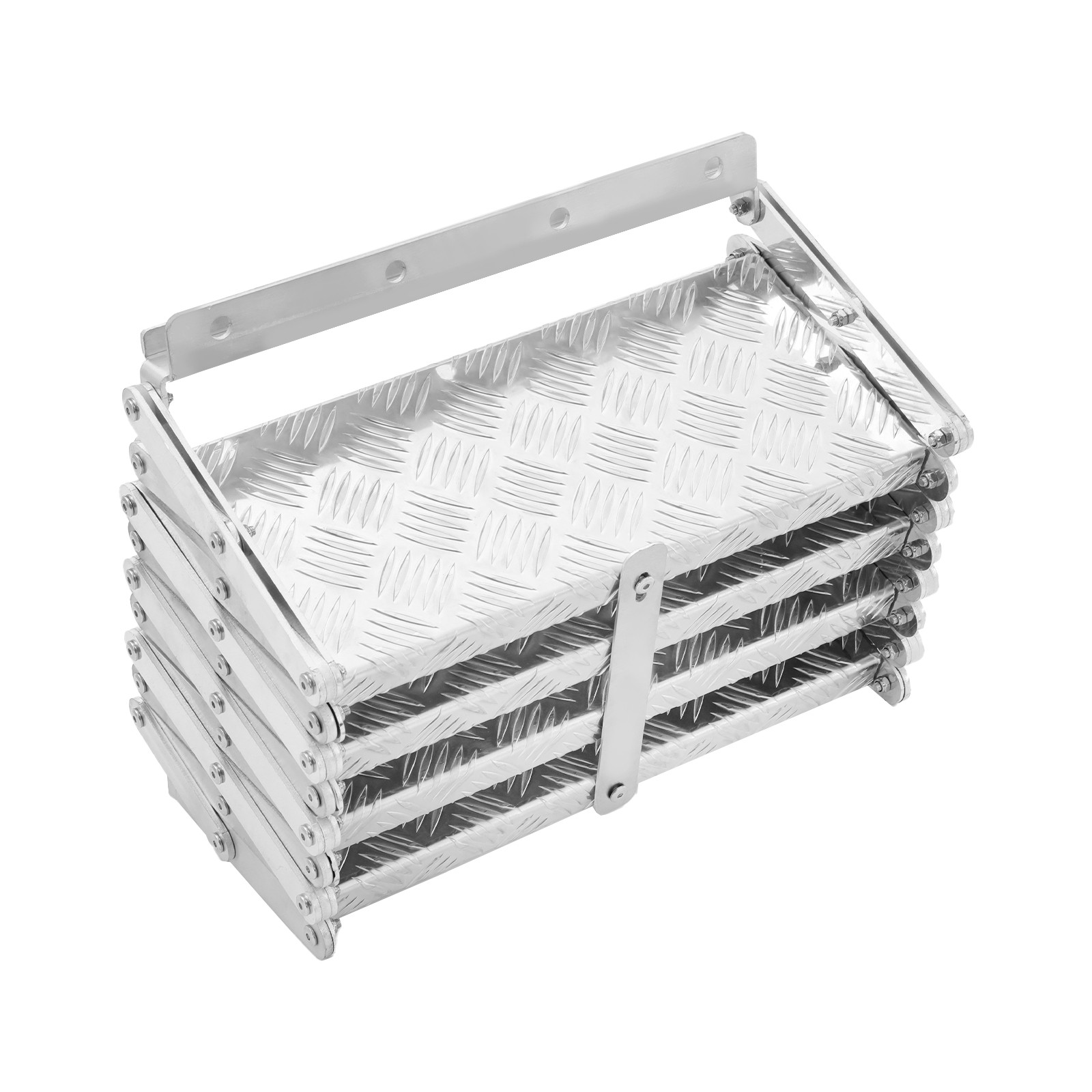 4-step Foldable Ladder Aluminum Alloy Scissor Stairs 110kg Load-bearing Capacity