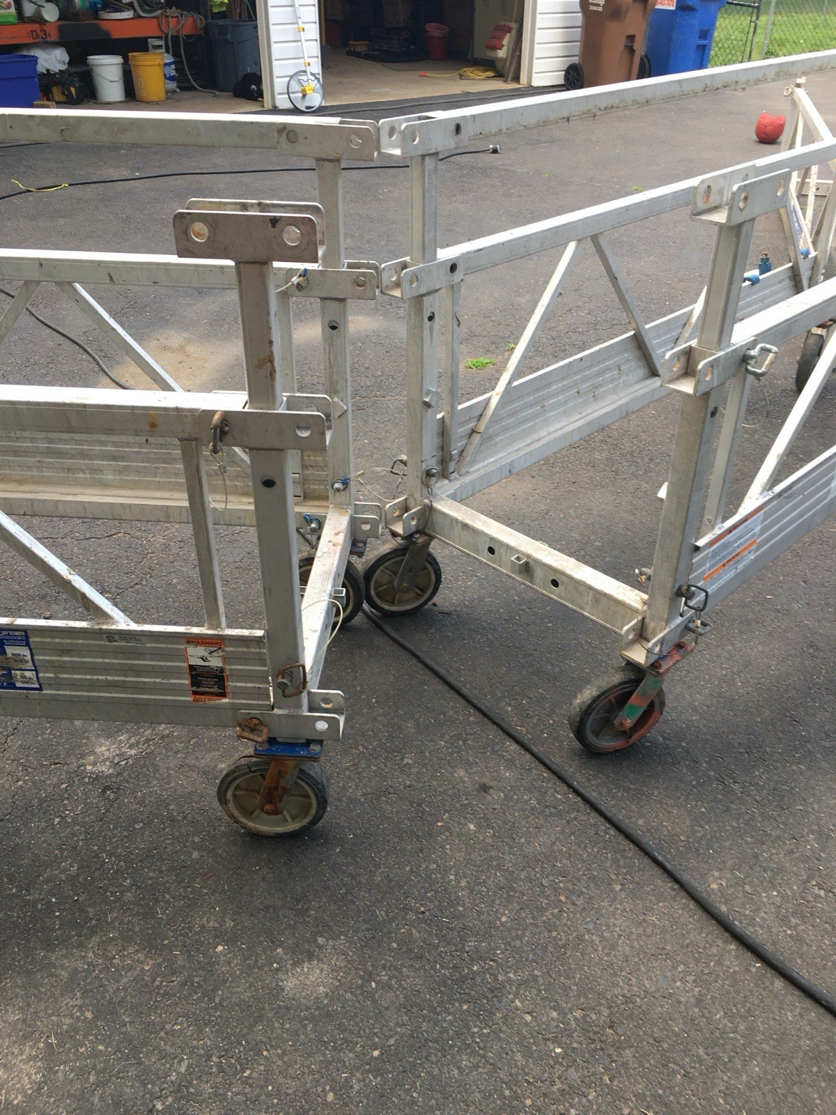 Sky Climber Scaffold Tower Aluminum Rolling Sections w/ Casters, Cables & Clamps