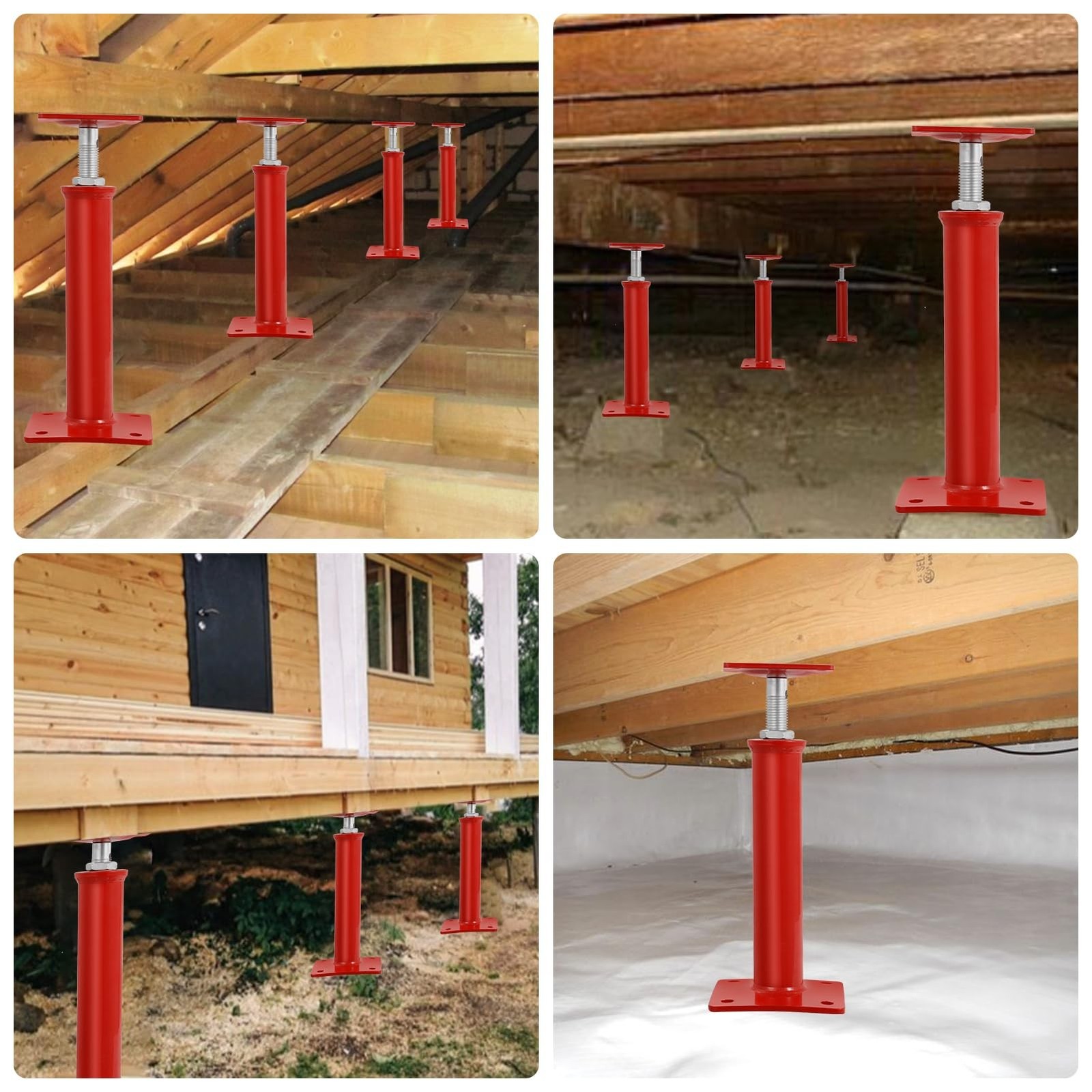 4 Pack House Jacks for Leveling 19”-36”Adjustable Support Jack,17636LBS Max…