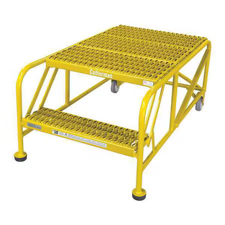 COTTERMAN 2WP2436A3B8AC2P6 Work Platform, 2 Step, Steel, 20In. H.