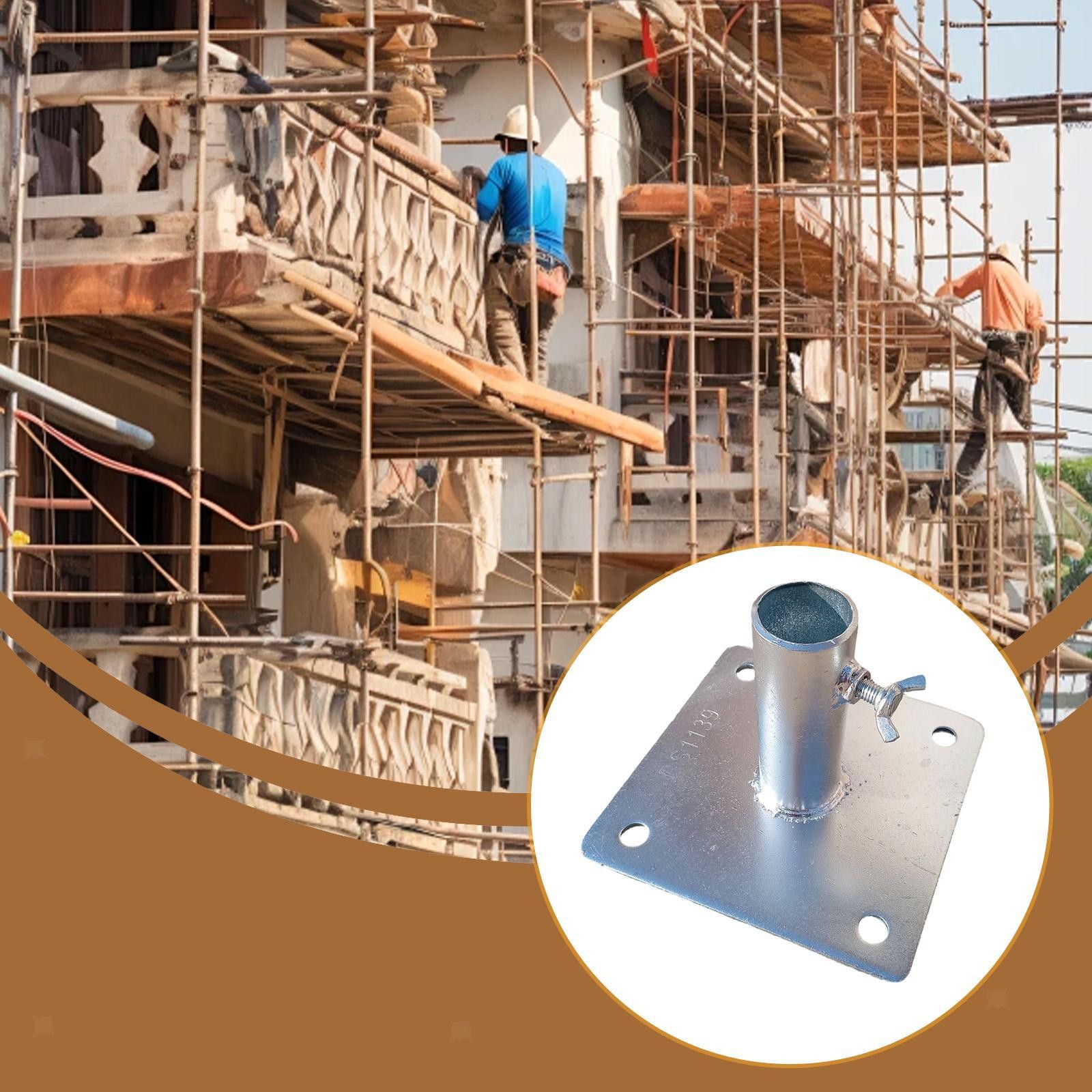 Scaffold Base Plate Tube Diameter 3.2cm Sturdy Structure Zinc Plated Iron