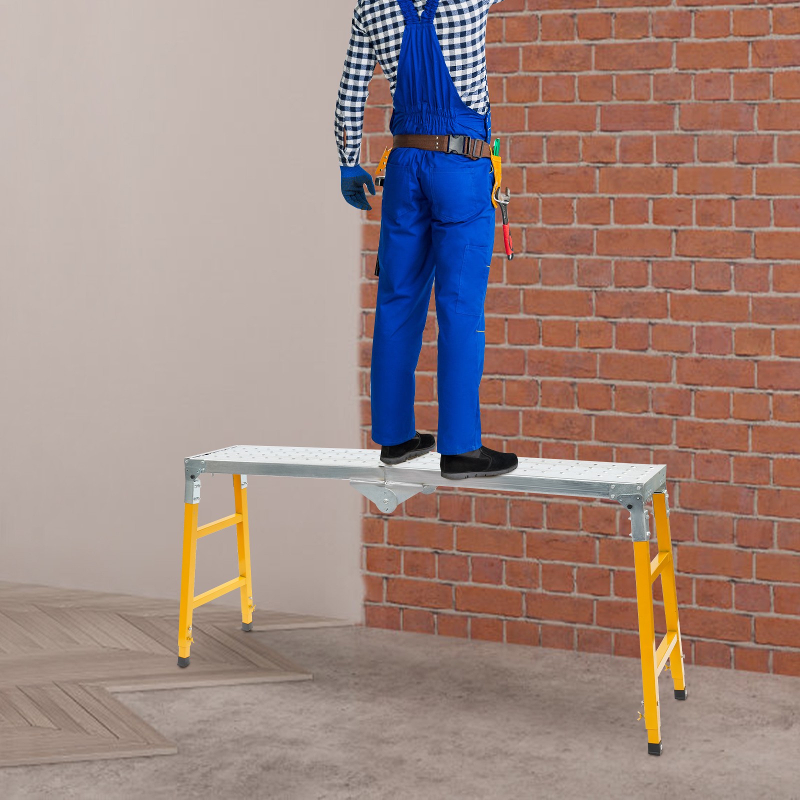 Portable Work Platform Adjustable Work Platform with Folding Legs for Workshop