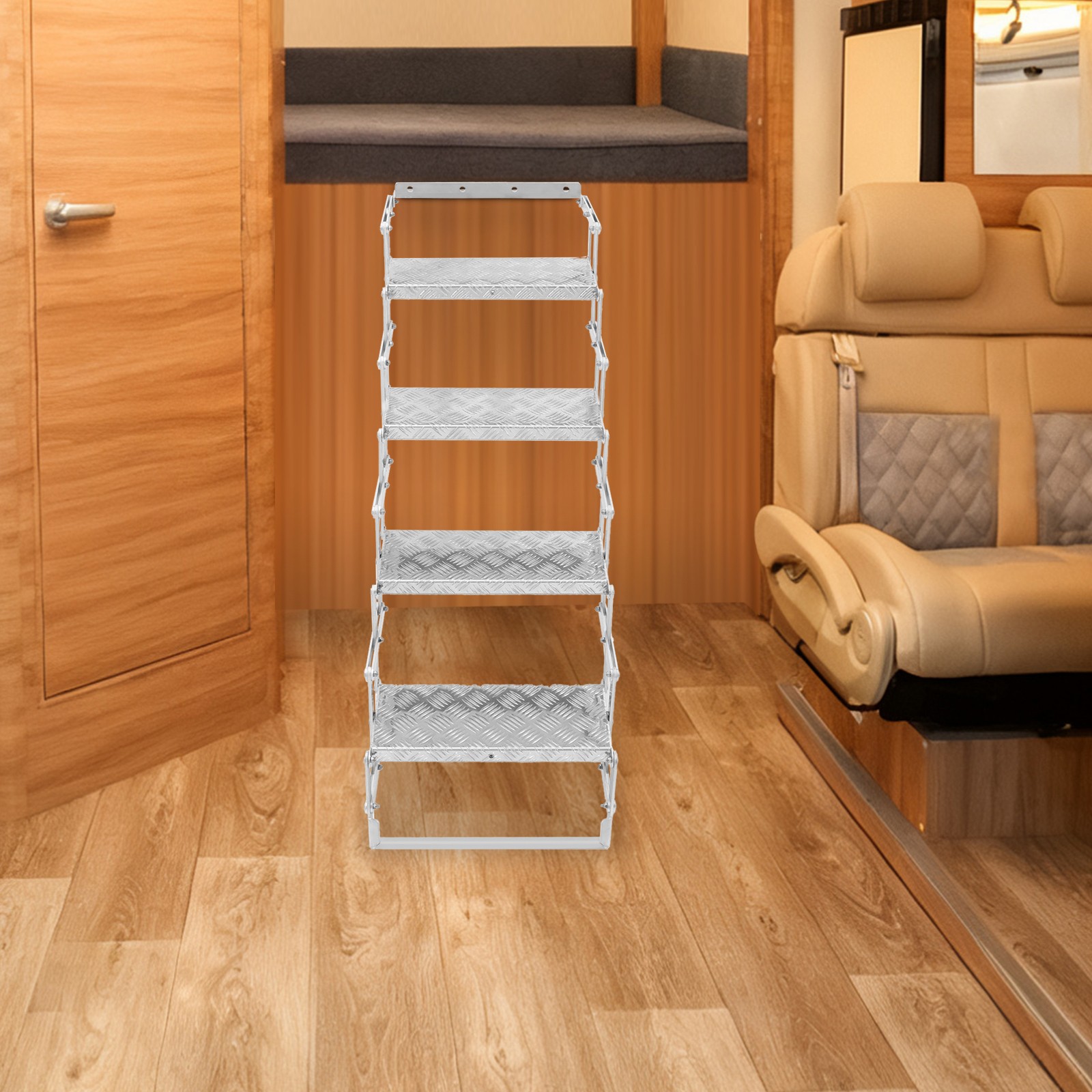 4-step Foldable Ladder Aluminum Alloy Scissor Stairs 110kg Load-bearing Capacity