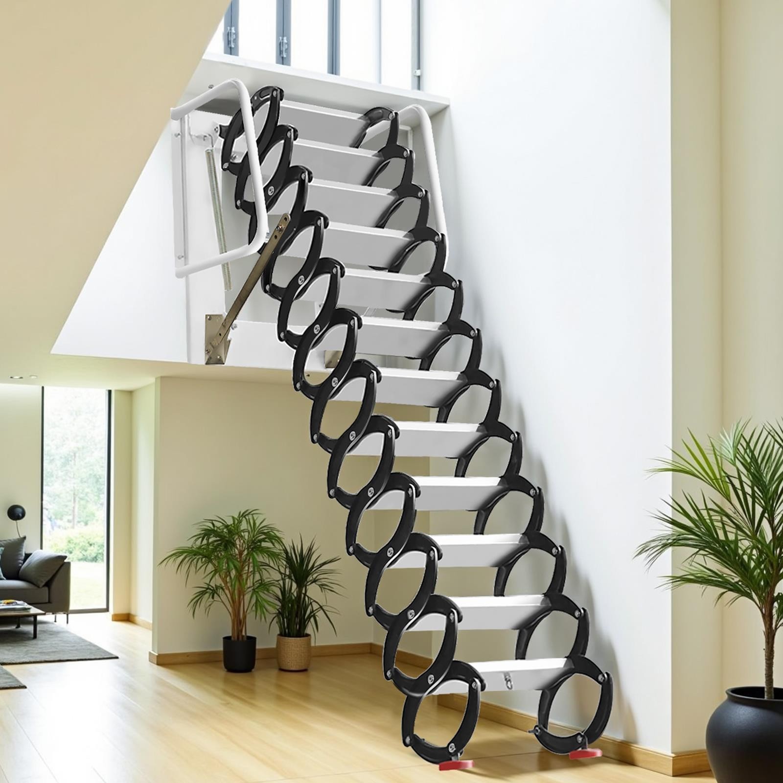 1102LBS Wall Mounted Attic Ladder Wall Mounted Expansion Folding 3M Practical