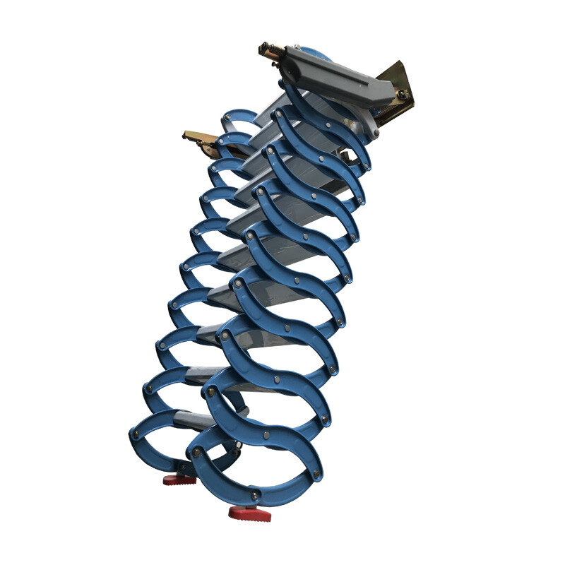 Attic Stair Prestige Telescoping Attic Ladder Wall Mounted Loft Wall Ladder Blue