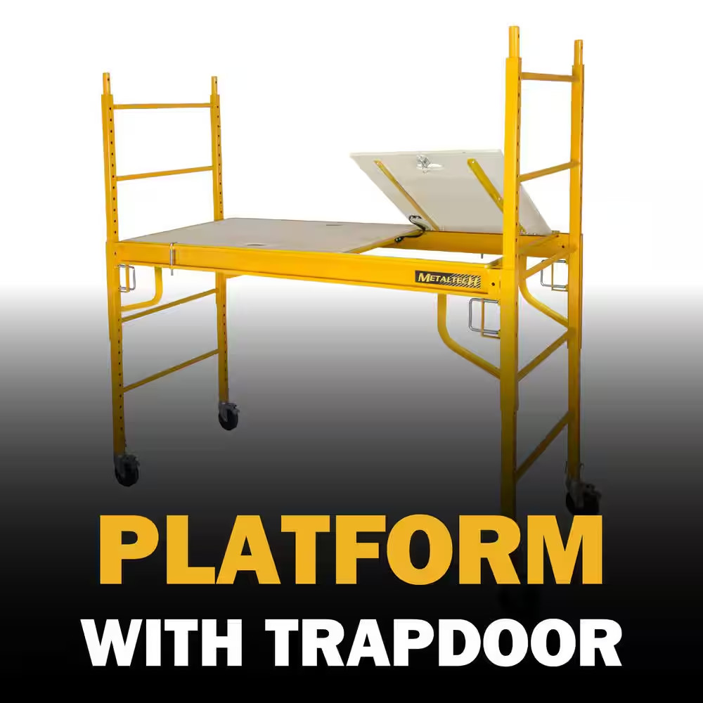 Wood Platform Walk Board with Trap Door for Baker Scaffolding with 1100 Lb. Load
