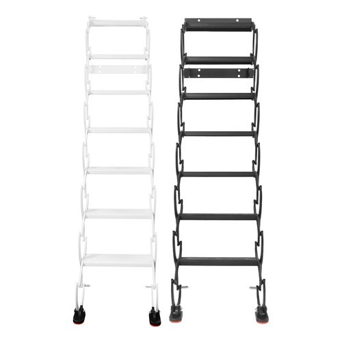 Retractable Folding Stair 7-Steps Wall Mounted Folding Ladder Black/White NEW