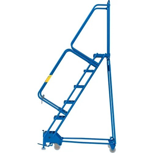 NEW 6 Step Narrow Steel Rolling Ladder, 16″W Perforated Step!!