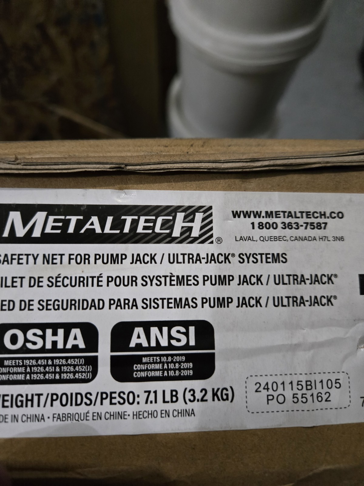 Metaltech Safety Net Jack System# 3000, Model# PJ-SNBK, Net Unit