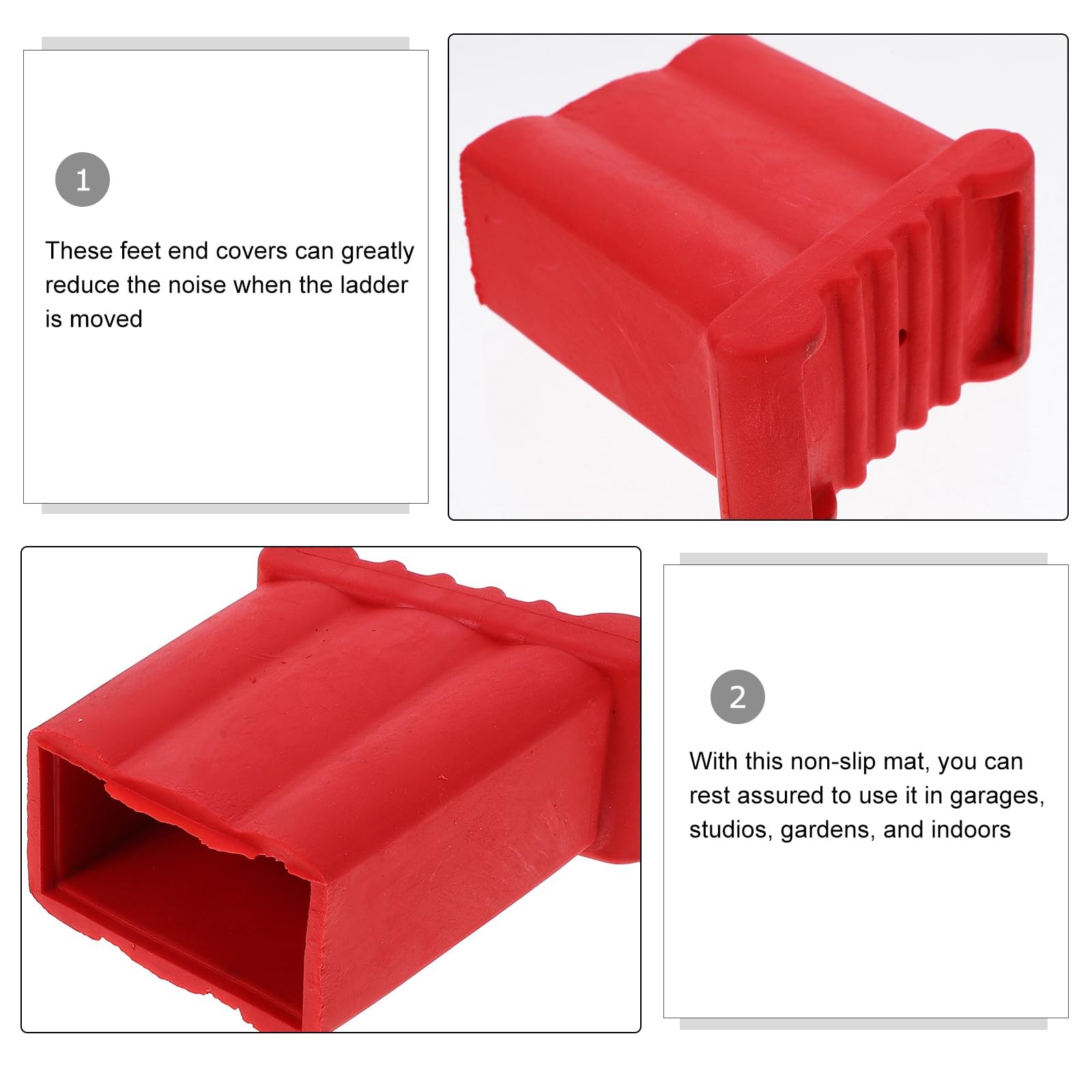 LIFKOME Ladder Feet Pads 2 Pack 3.14X2.75X1.45 Inch Non-Slip Rubber Ladder…