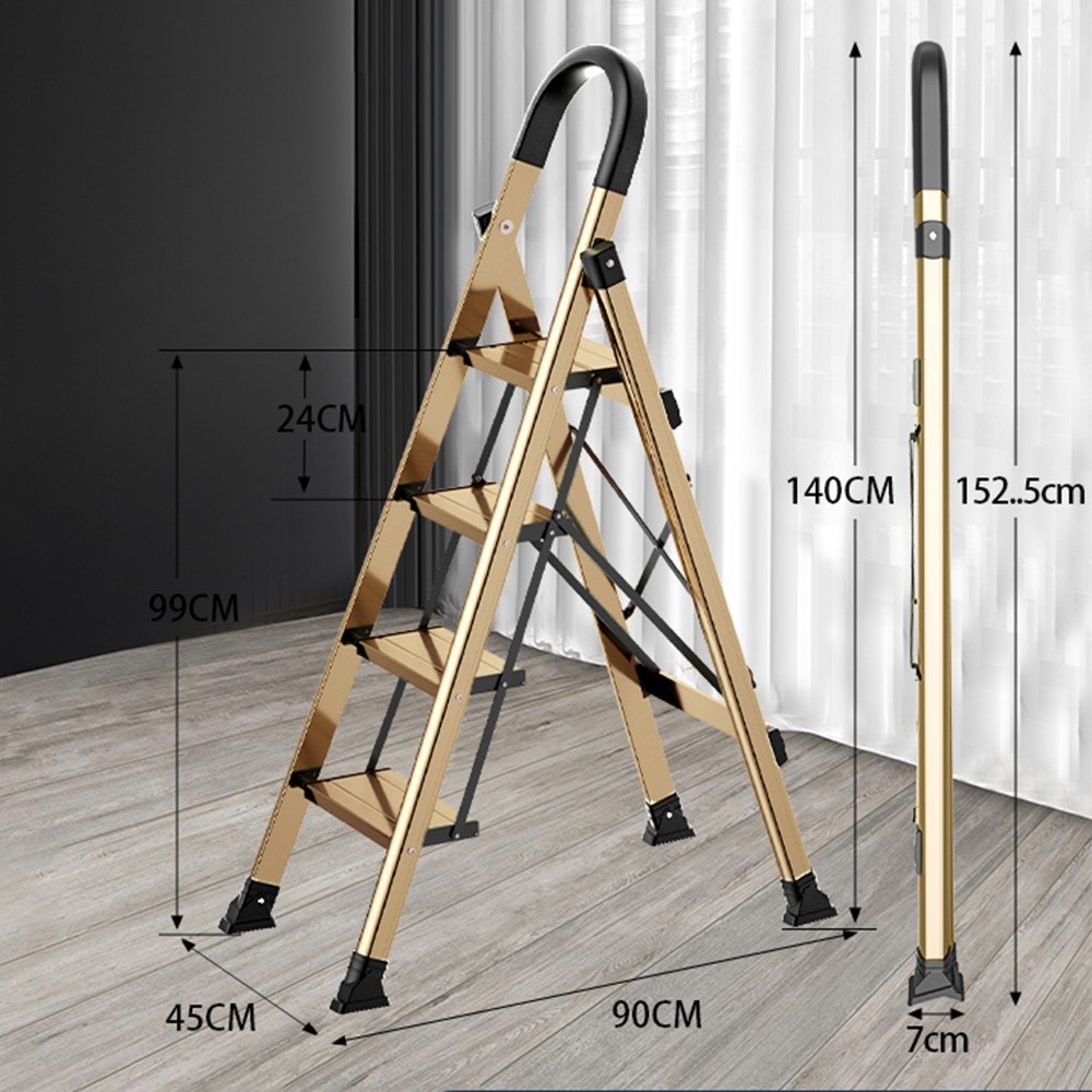 4 Step Ladder Portable Folding Step Stool with Anti-Slip Sturdy and Wide Pedal