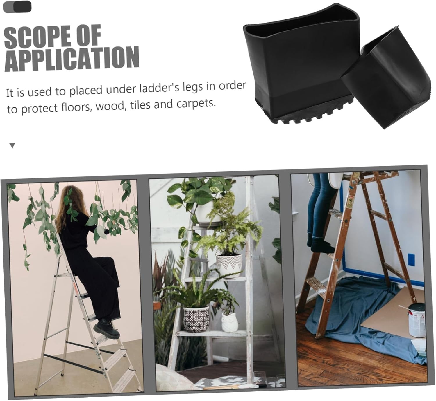 4pcs Folding Ladder feet Home Furniture Leg Protectors for Chairs Black