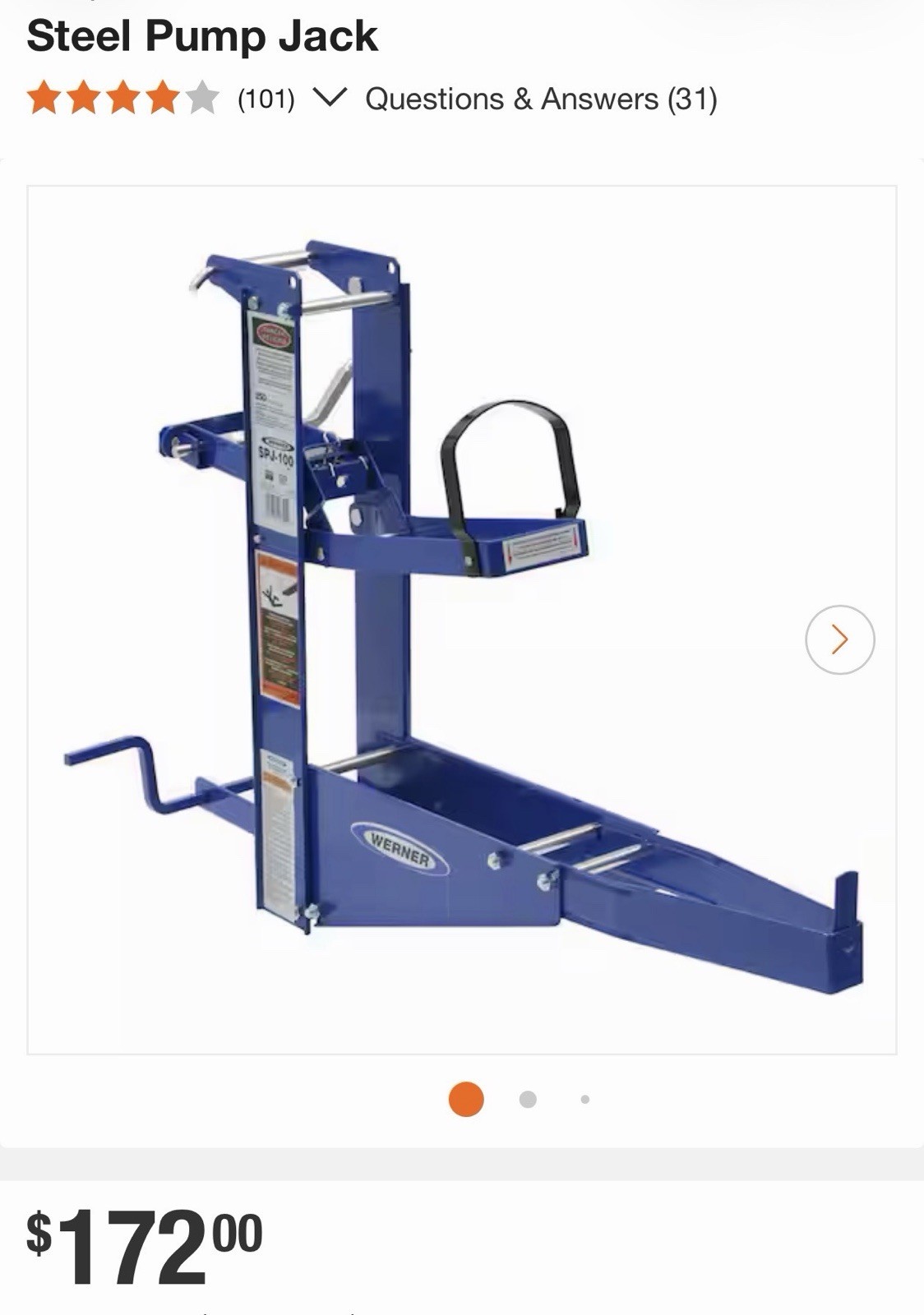 Werner Steel Pump Jack SPJ-100 MPN SPJ-100
